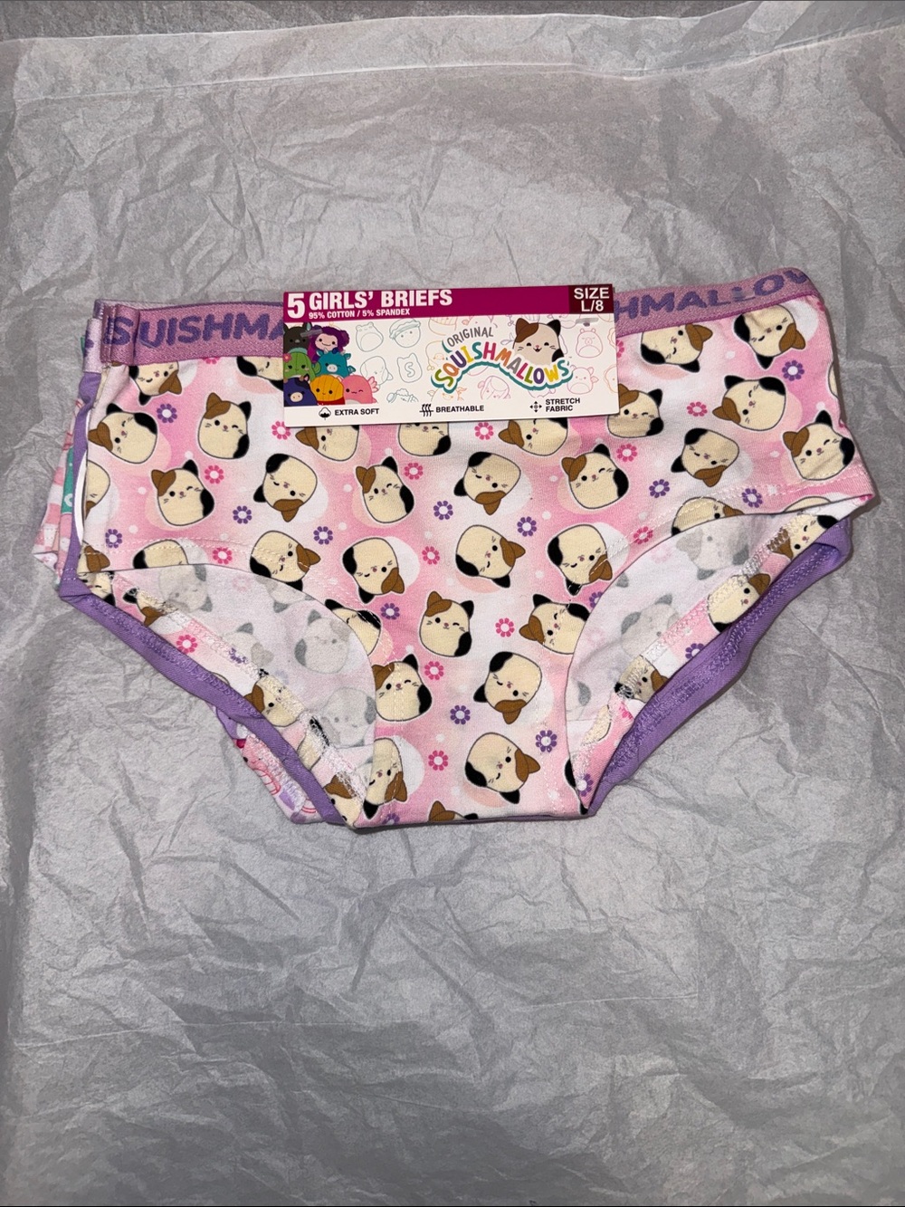 Squishmallows Print Girls' Briefs 5-Pack